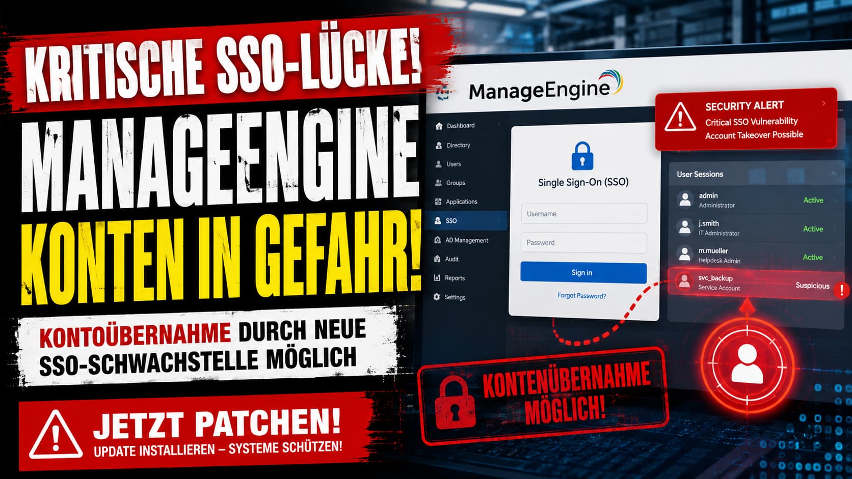 Kritische ManageEngine SSO-Lücke CVE-2026-11374 – Kontoübernahme möglich