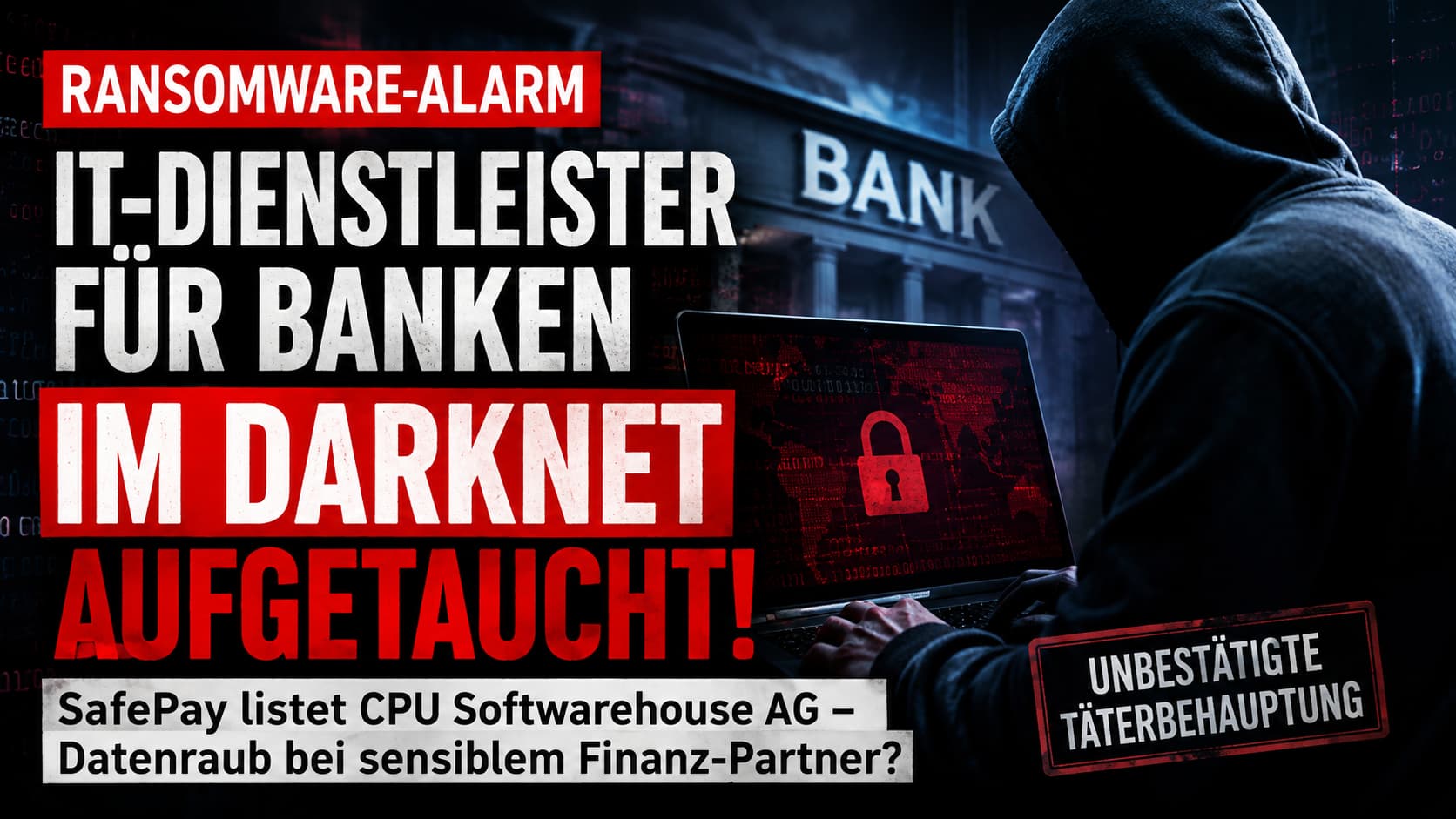 Ransomware-Alarm: IT-Dienstleister für Banken im Darknet aufgetaucht – SafePay listet CPU Softwarehouse AG