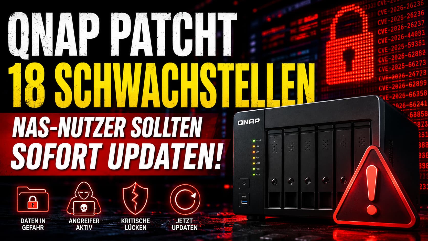 QNAP NAS mit 18 CVE-Warnungen — Sicherheitsupdate Juni 2026