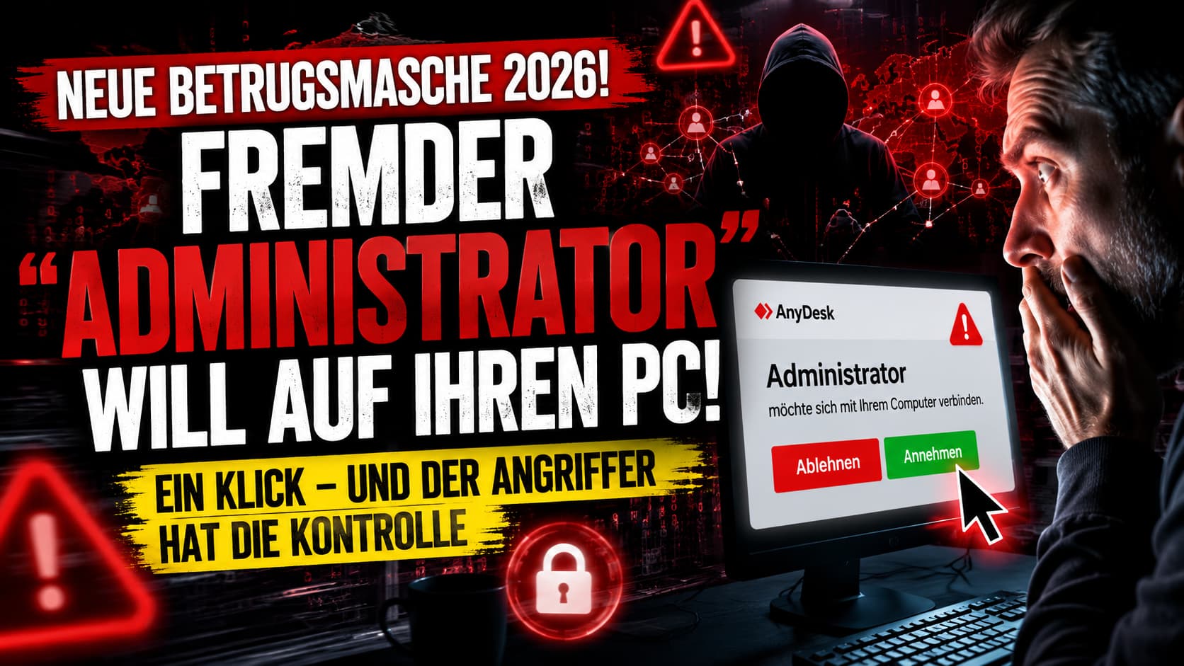 AnyDesk-Betrugswelle 2026 – Fremder Administrator will auf Firmen-PC