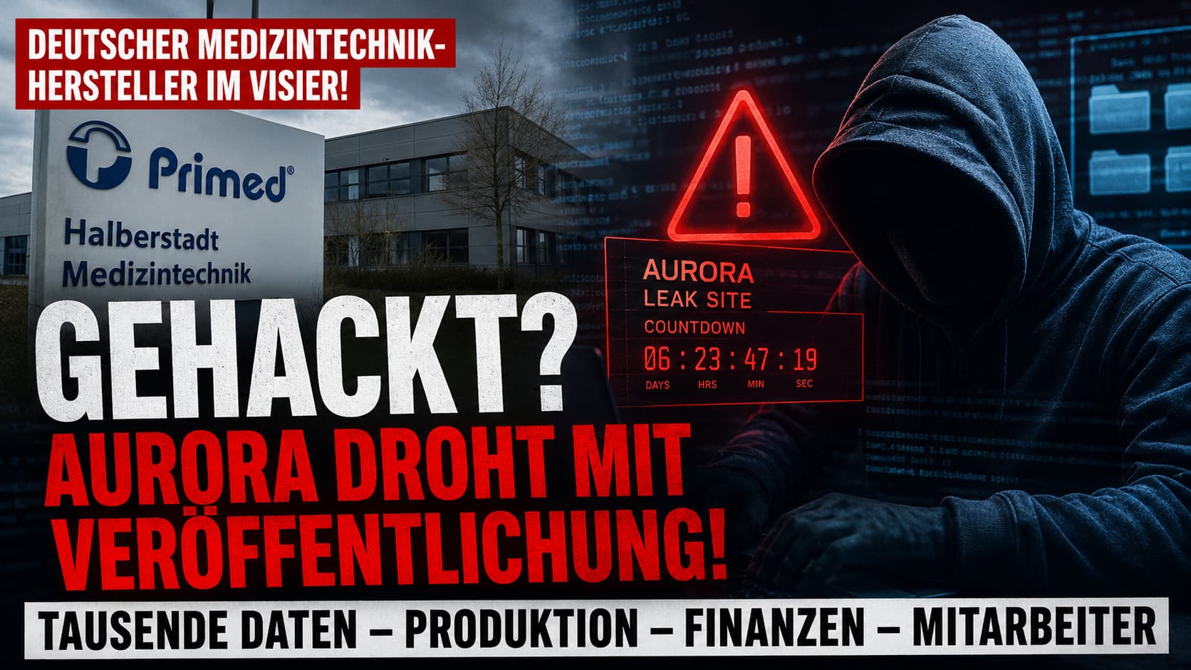 Primed Halberstadt Medizintechnik gehackt? Aurora droht mit Veröffentlichung – Darknet-Leak-Ankündigung