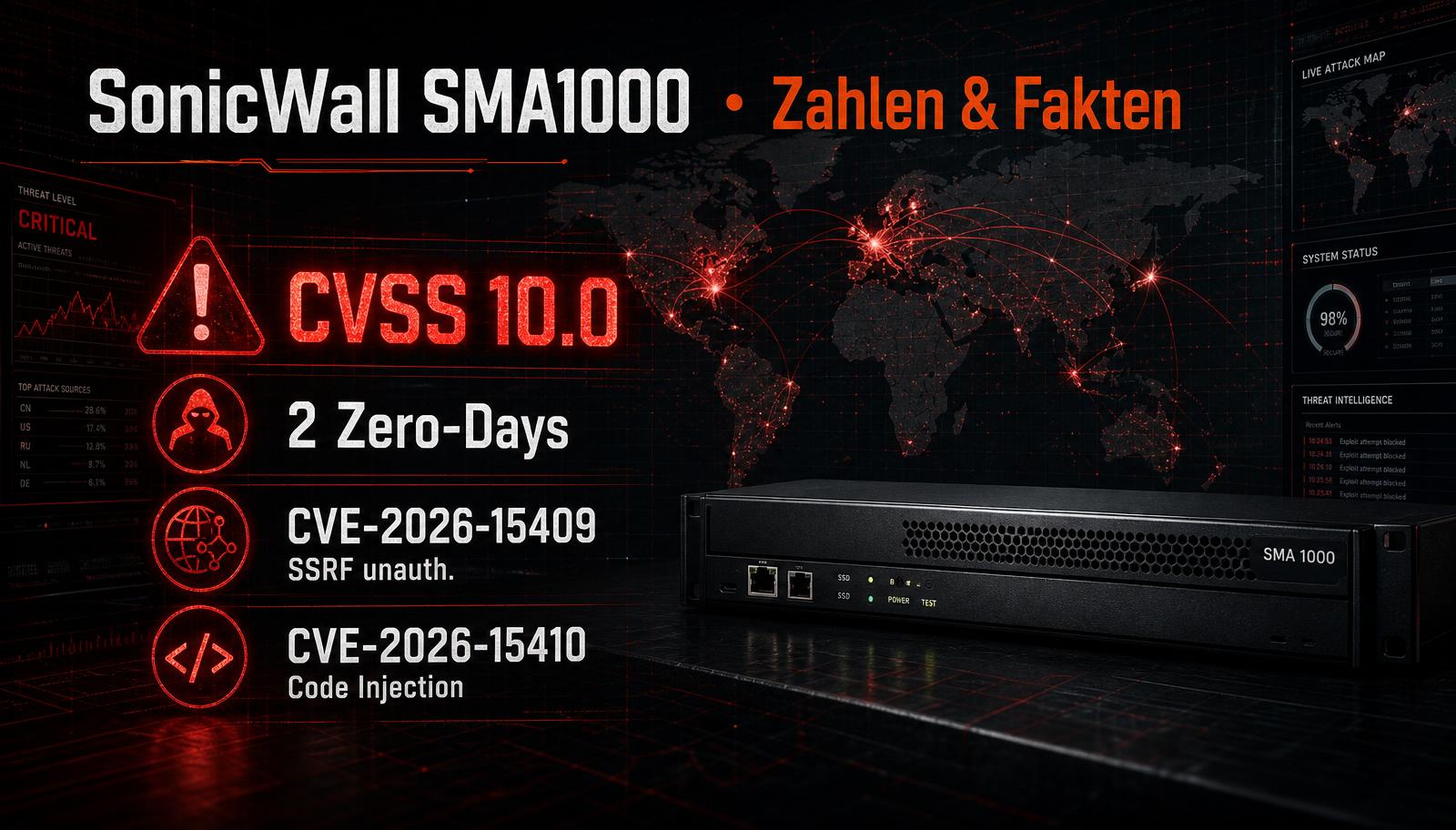 SonicWall SMA1000 · Zahlen & Fakten · CVSS 10.0