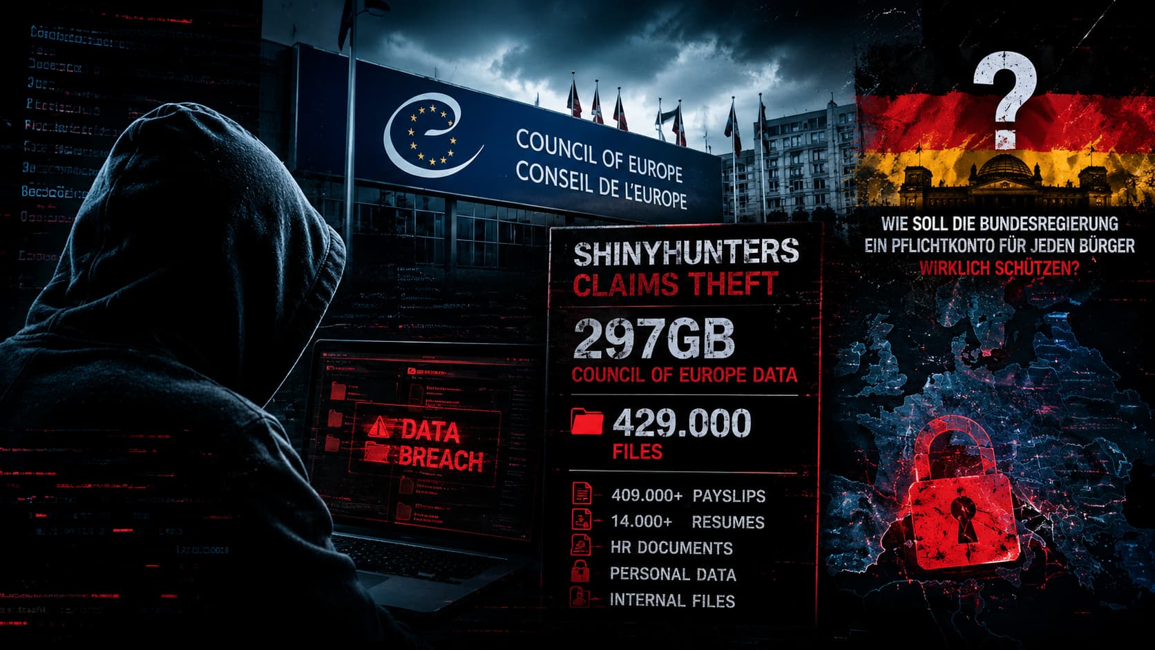ShinyHunters behauptet Diebstahl von 297 GB Daten und 429.000 Dateien vom Europarat