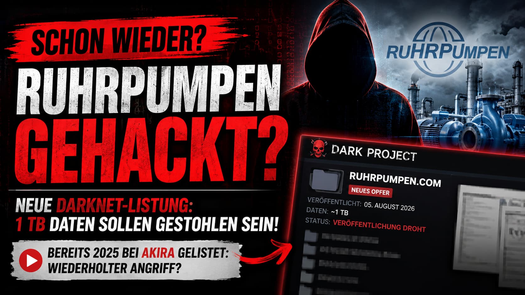 Darknet-Alarm: Die Cybercrime-Gruppe Dark Project listet Ruhrpumpen und behauptet rund 1 TB gestohlene Unternehmensdaten