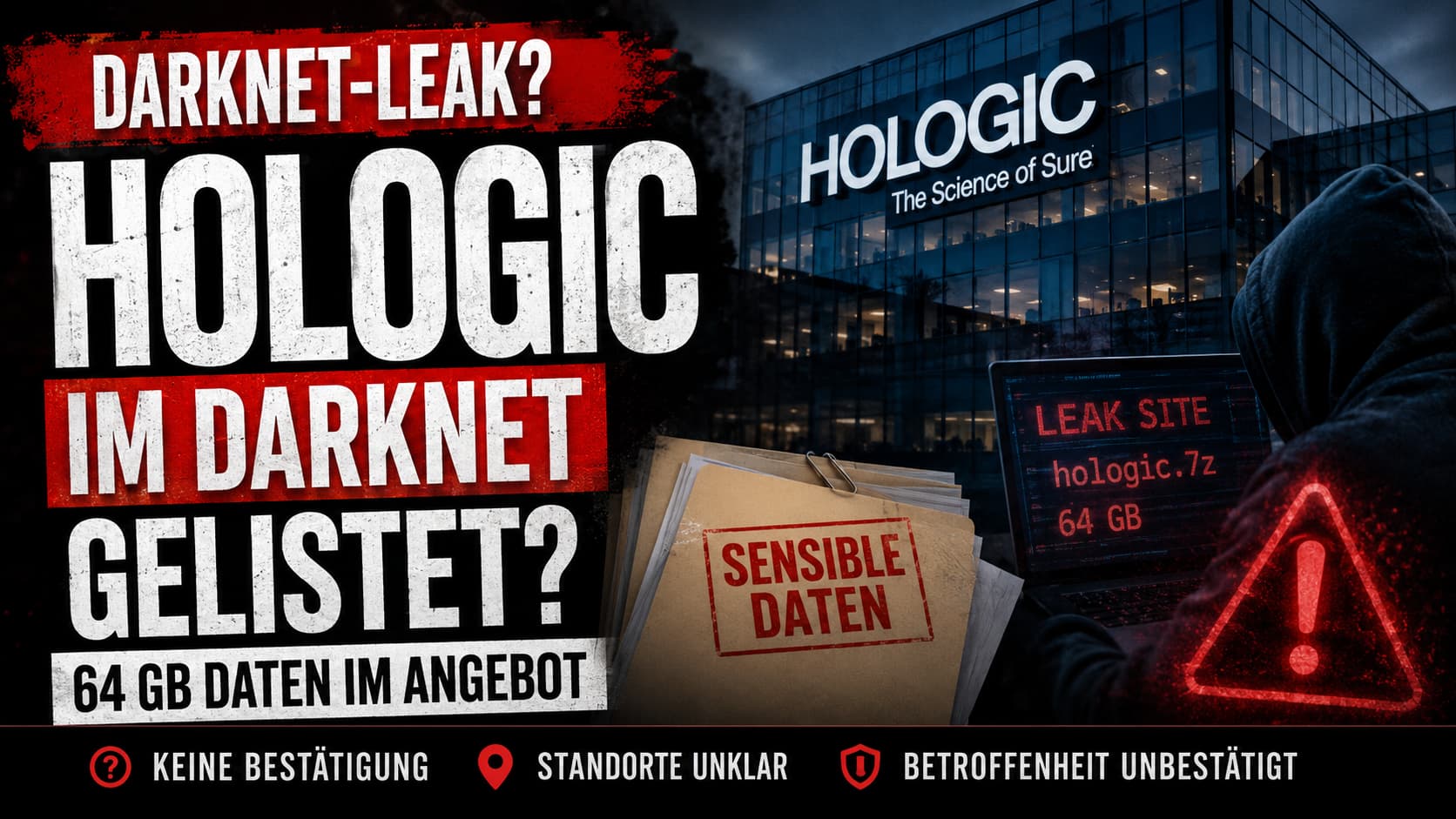 Hologic im Darknet gelistet – Darknet-Leak-Hinweis 64 GB