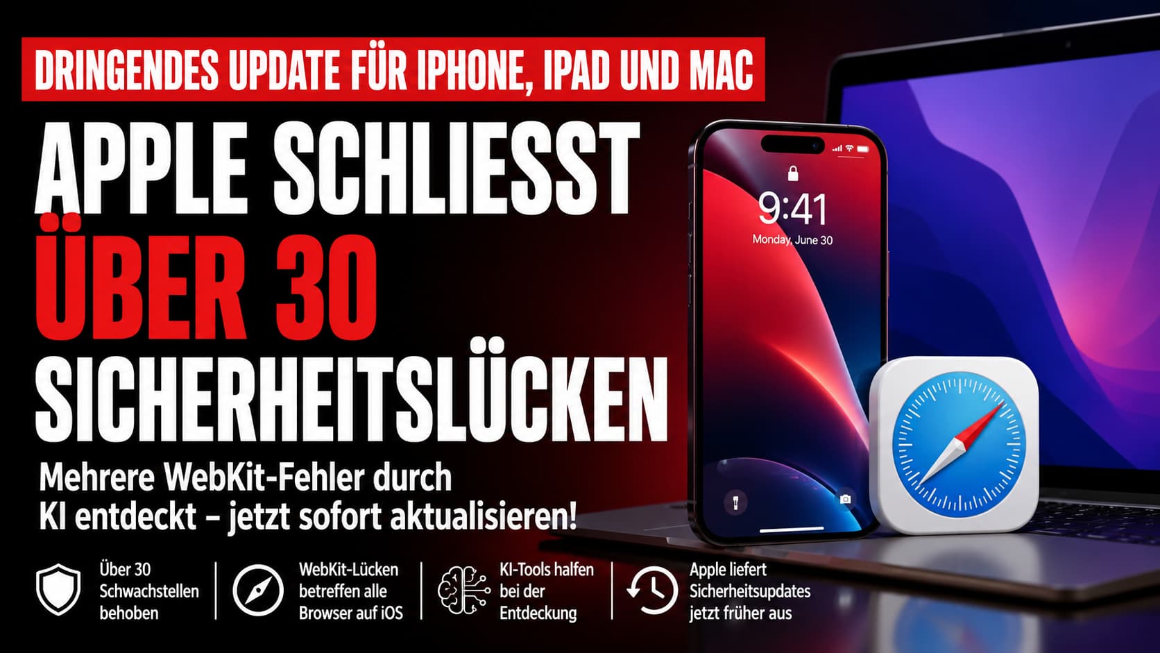 Apple schließt über 30 Sicherheitslücken – iPhone, iPad und Mac jetzt sofort aktualisieren