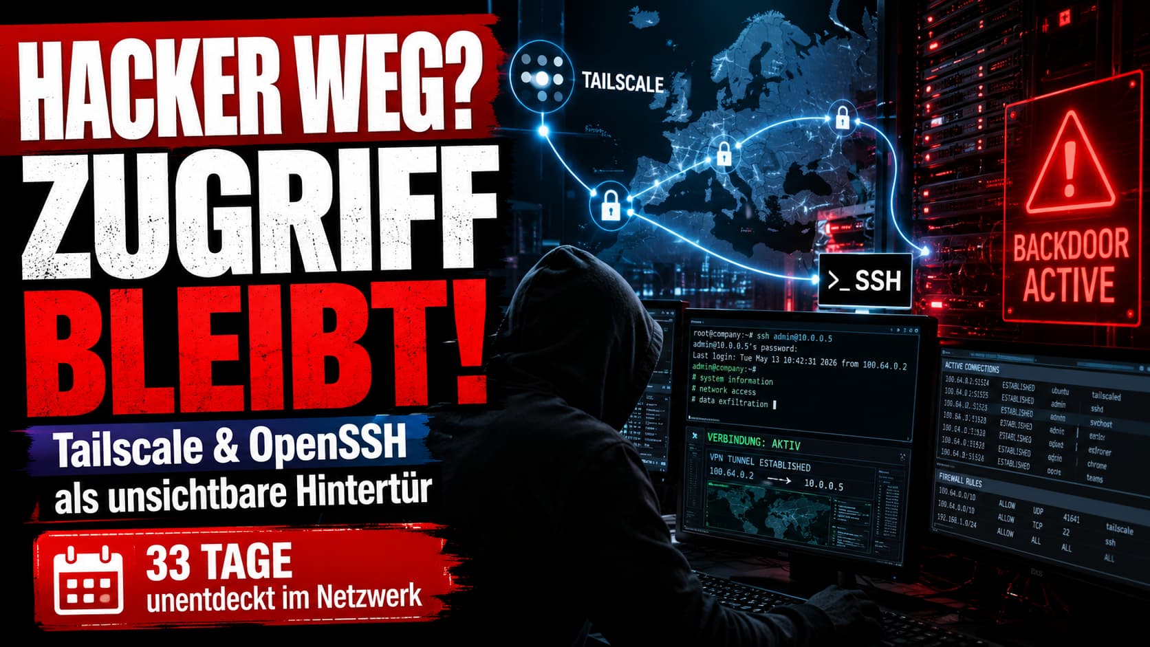 Junior-Hacker überlistet Incident Response – Tailscale & OpenSSH sichern Zugriff trotz abgeschaltetem C2-Server
