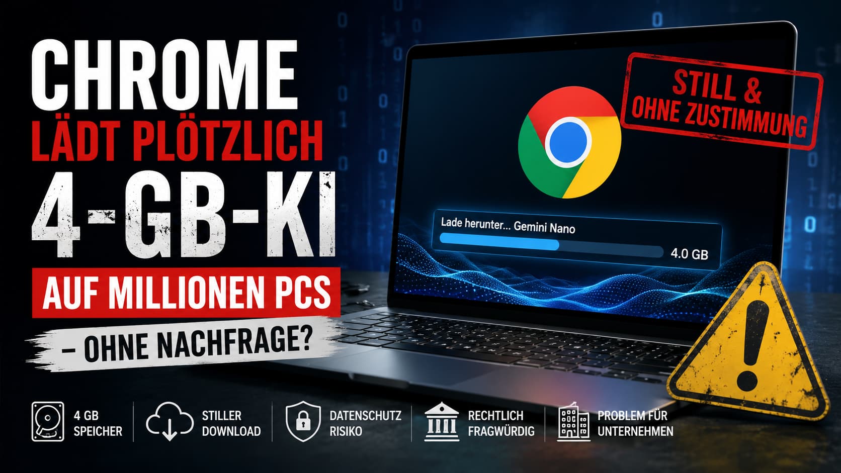 Chrome lädt 4 GB Gemini-Nano-KI-Modell ohne Zustimmung herunter