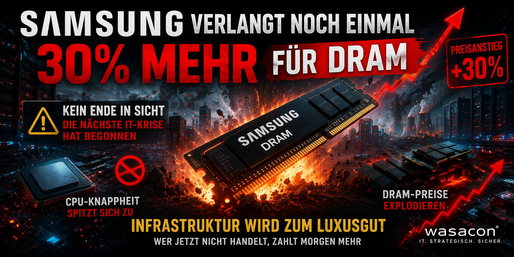 DRAM-Preise 2026 – Samsung erhöht Speicherpreise