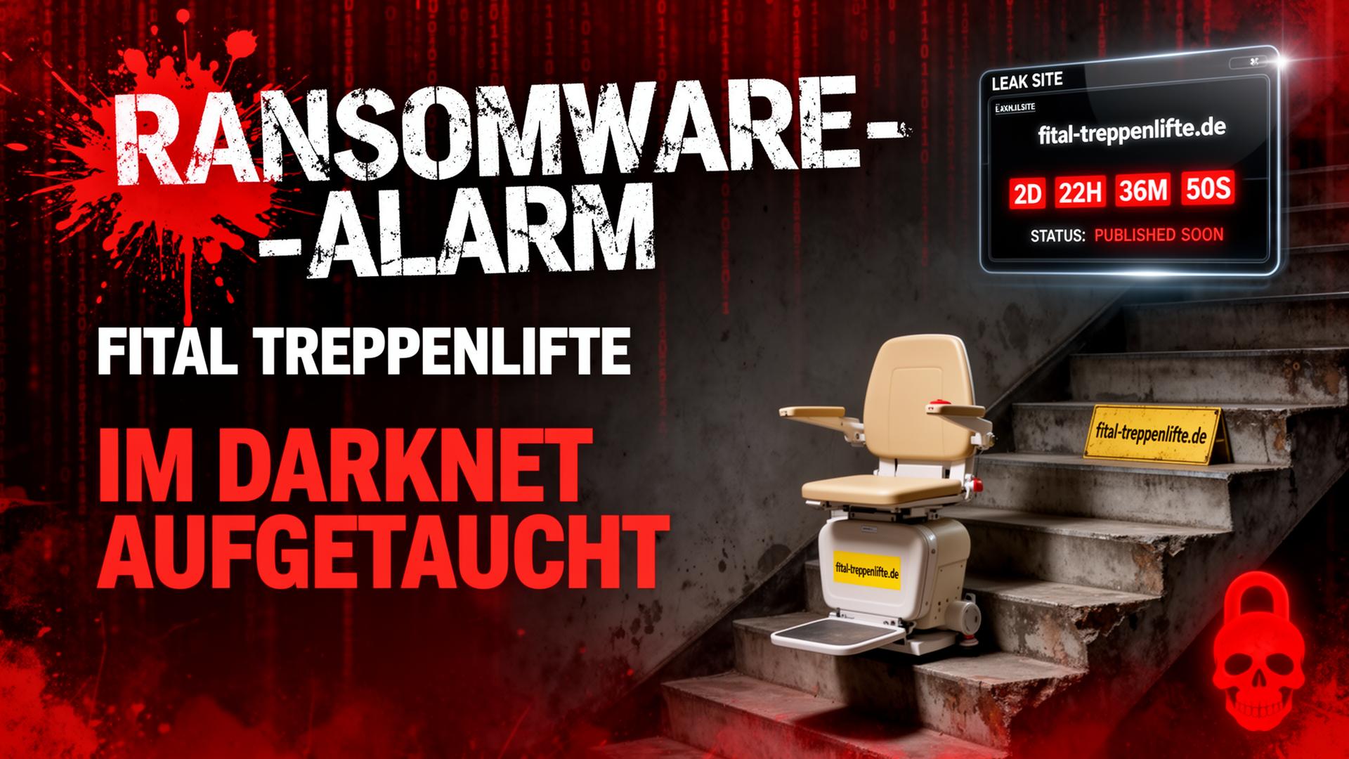 Ransomware-Alarm: Fital Treppenlifte im Darknet aufgetaucht – Leak-Site mit Countdown