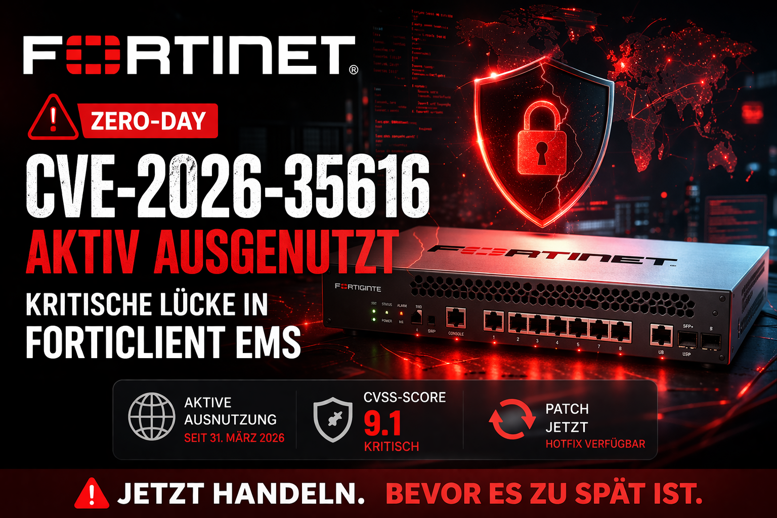 Fortinet FortiClient EMS CVE-2026-35616 Zero-Day Schwachstelle