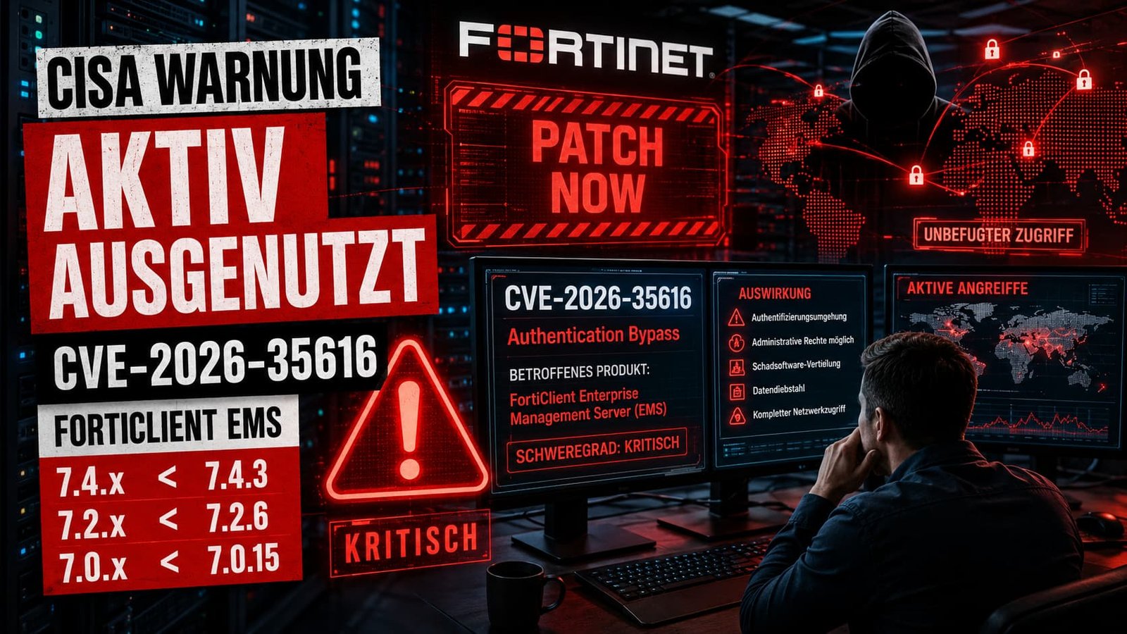 CISA-Warnung Fortinet CVE-2026-35616 – FortiClient EMS aktiv ausgenutzt, PATCH NOW