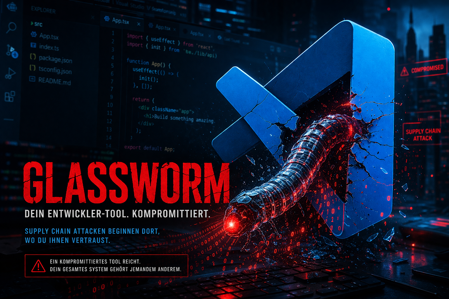 Glassworm Supply-Chain-Angriff auf Entwickler-Tools