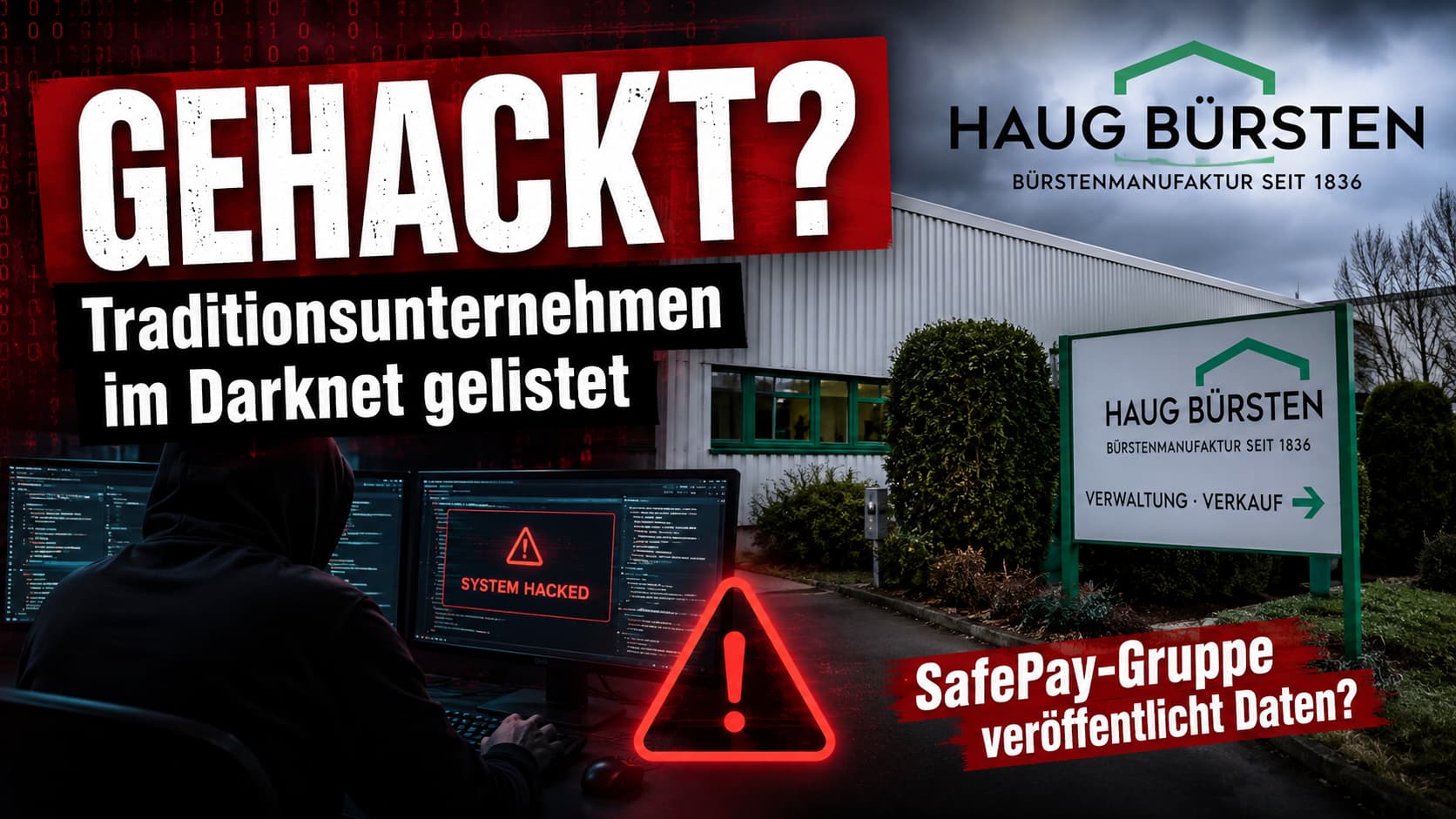 Cyber-Alarm: SafePay listet Haug Bürsten KG (haugbuersten.de, Königsbrunn) auf der Leak-Seite