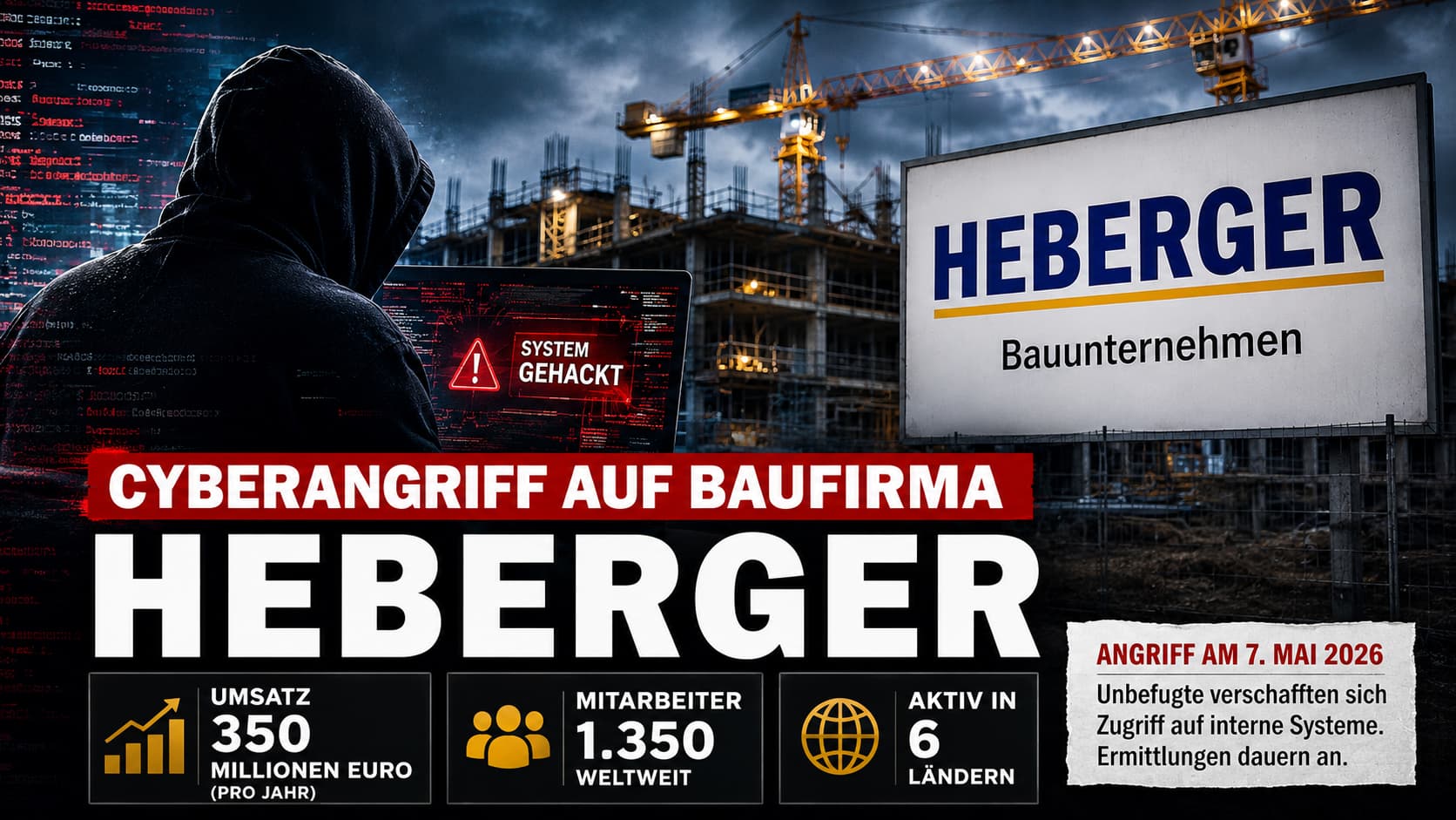 Cyberangriff auf das Bauunternehmen HEBERGER aus Schifferstadt am 7. Mai 2026