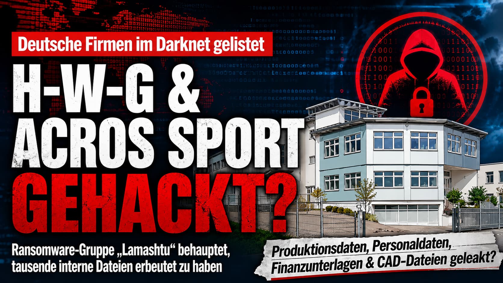 H-W-G und ACROS SPORT von Lamashtu im Darknet als angebliche Opfer eines Cyberangriffs gelistet