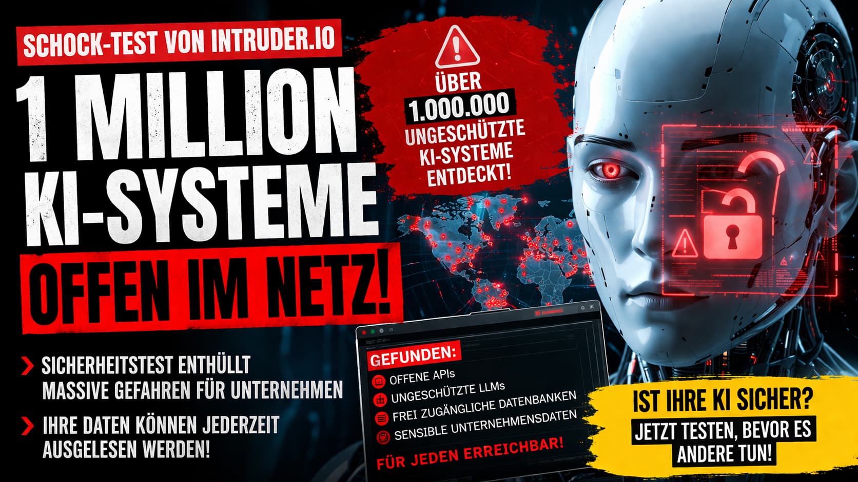 Intruder.io Sicherheitstest – 1 Million offene KI-Systeme
