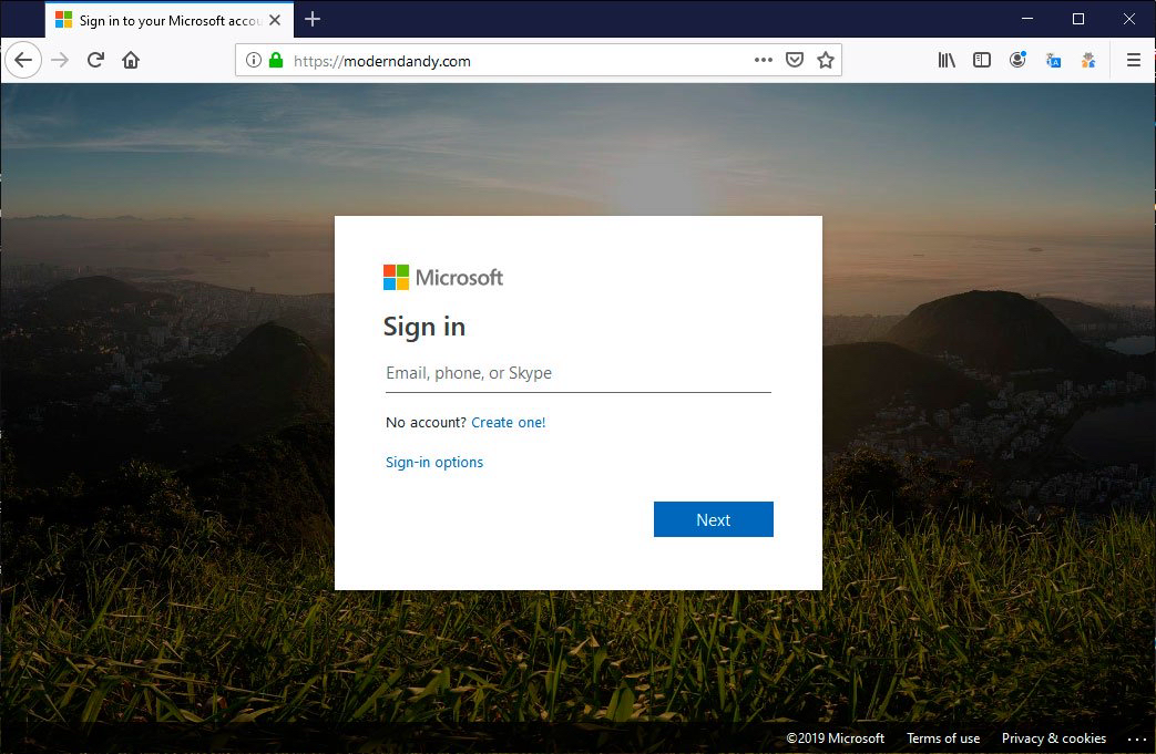 Phishing 2.0 – Gefälschte Microsoft-Login-Seite