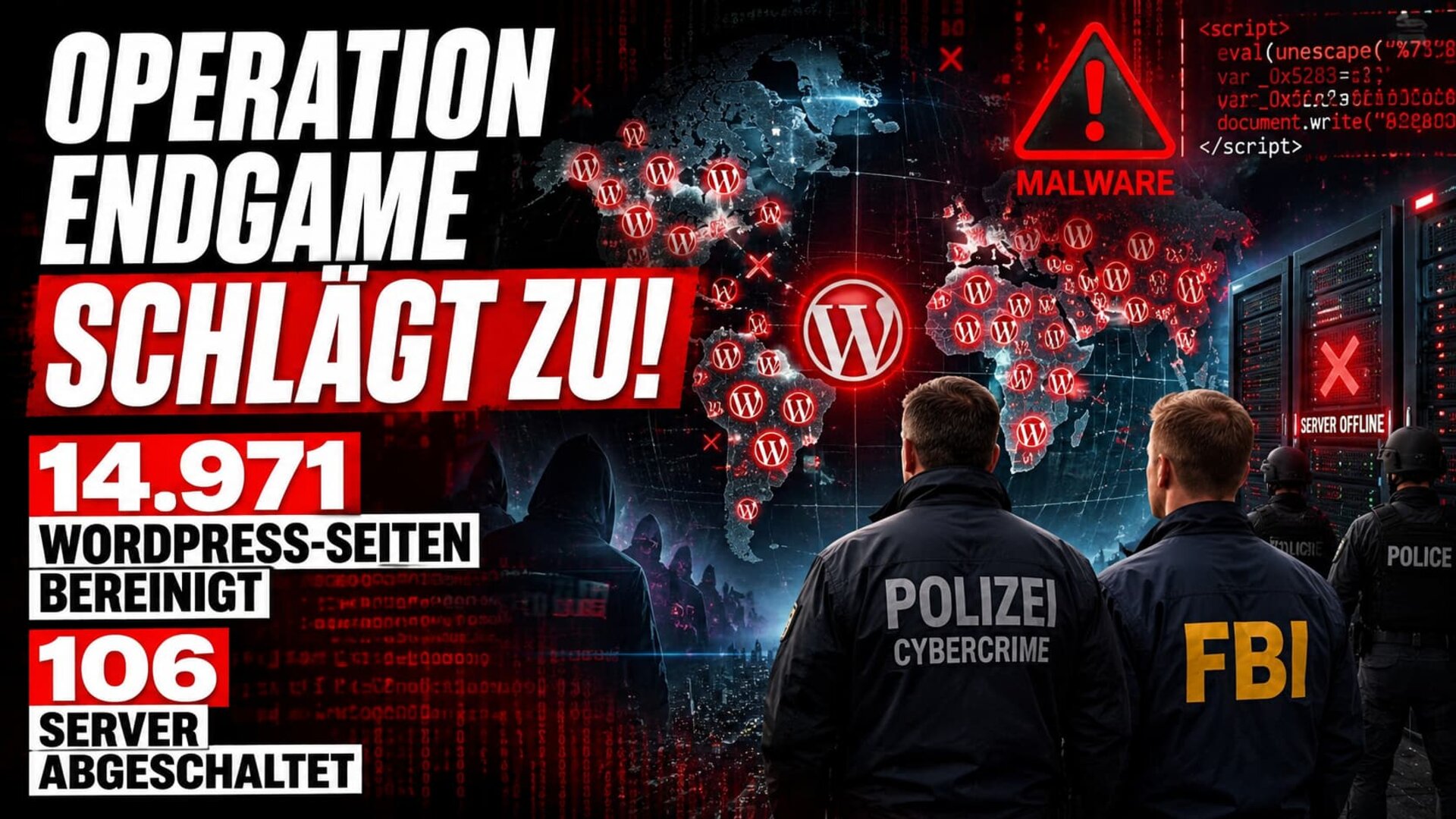Operation Endgame schlägt zu – 14.971 WordPress-Seiten bereinigt, 106 Server abgeschaltet