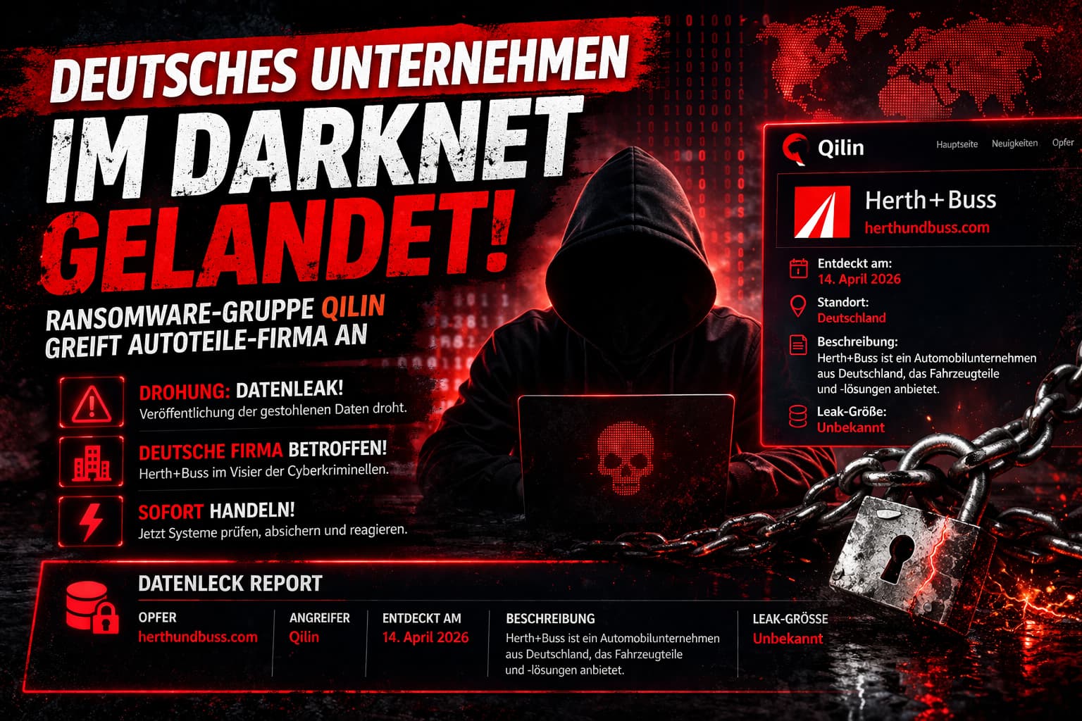 Qilin Ransomware Angriff auf deutsches Unternehmen – Darknet Listing