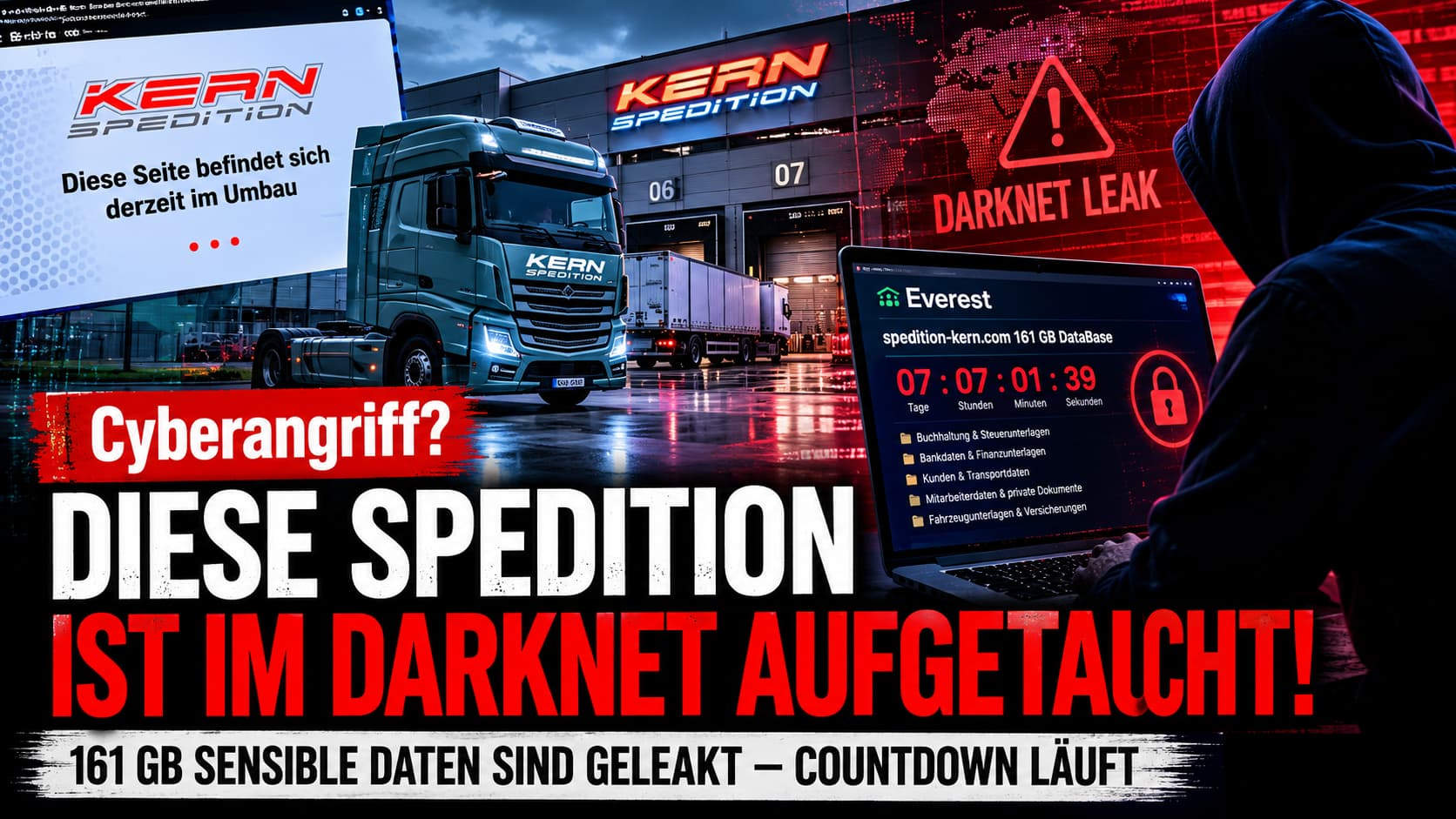 Spedition Kern aus Rödermark von Everest-Erpressungsgruppe mit 161 GB Daten im Darknet gelistet