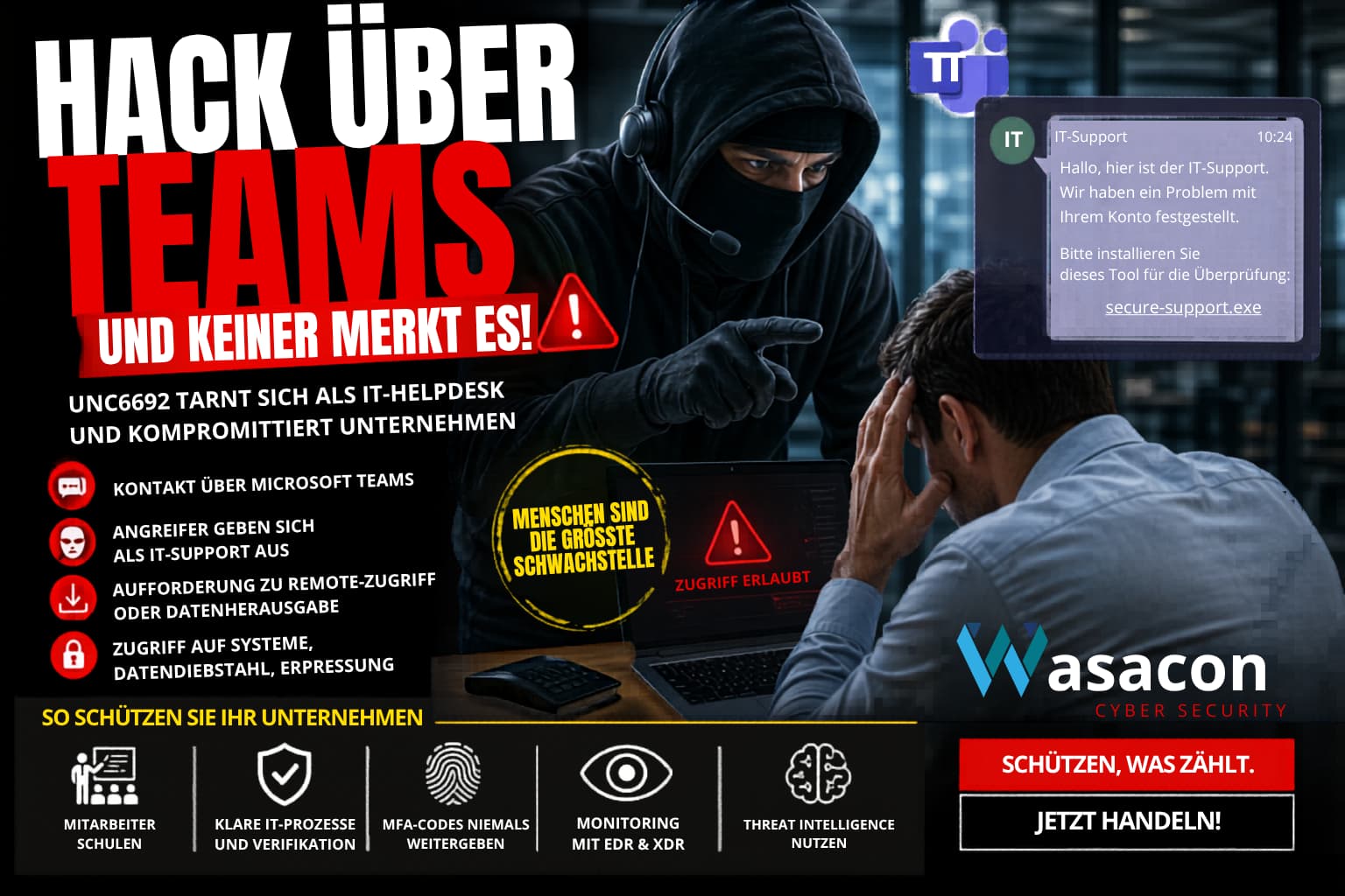 UNC6692 Fake-IT-Helpdesk-Angriff über Microsoft Teams