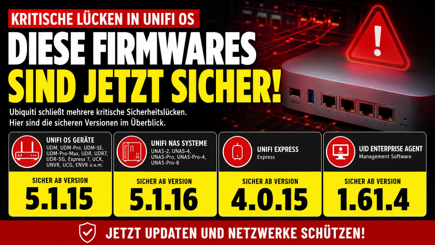 UniFi OS gehackt – kritische Firmware-Lücken, sichere Versionen ab 5.1.15