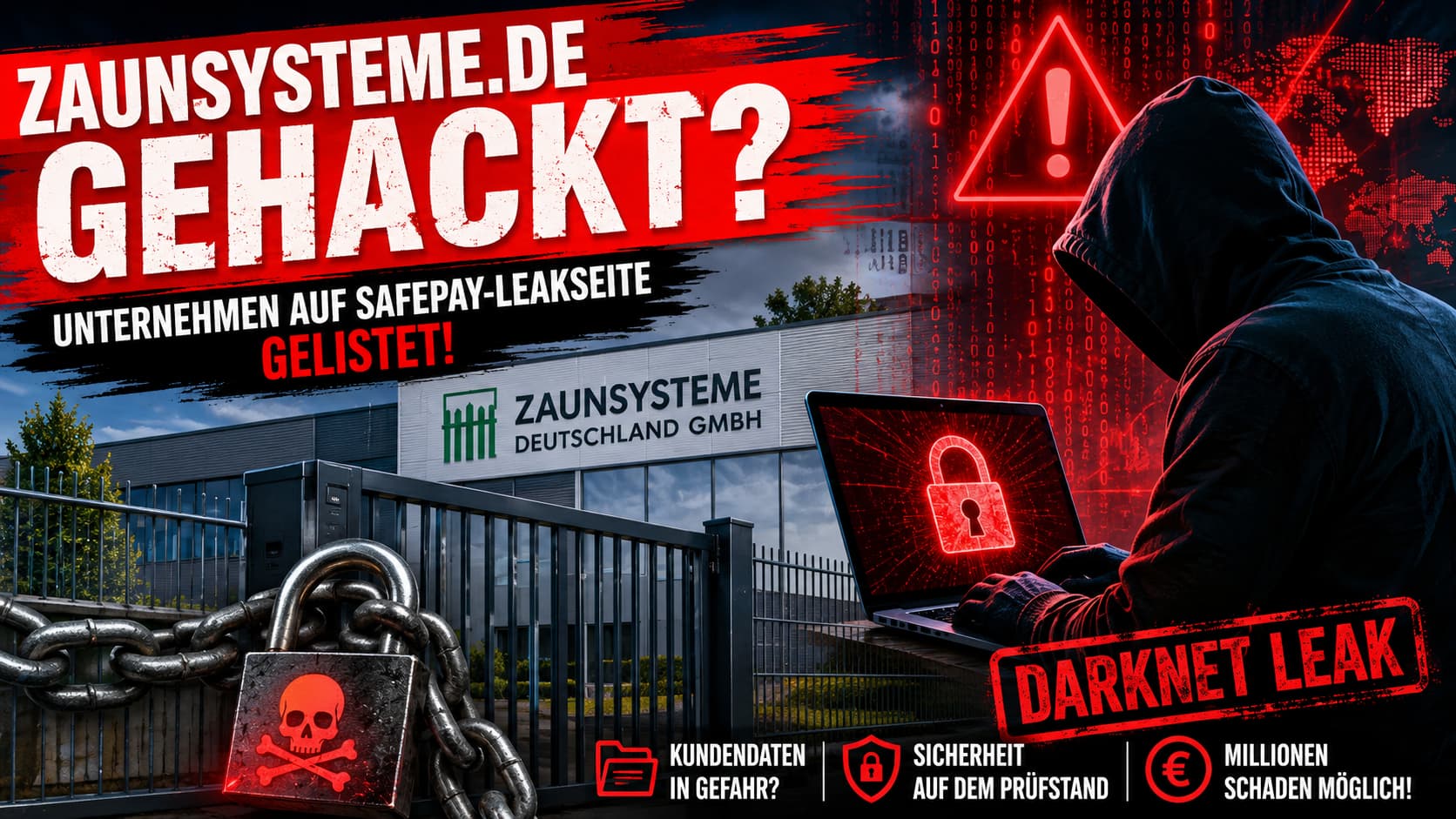 Zaunsysteme.de gehackt – ZAUNSYSTEME Deutschland GmbH auf SafePay-Leakseite im Darknet gelistet