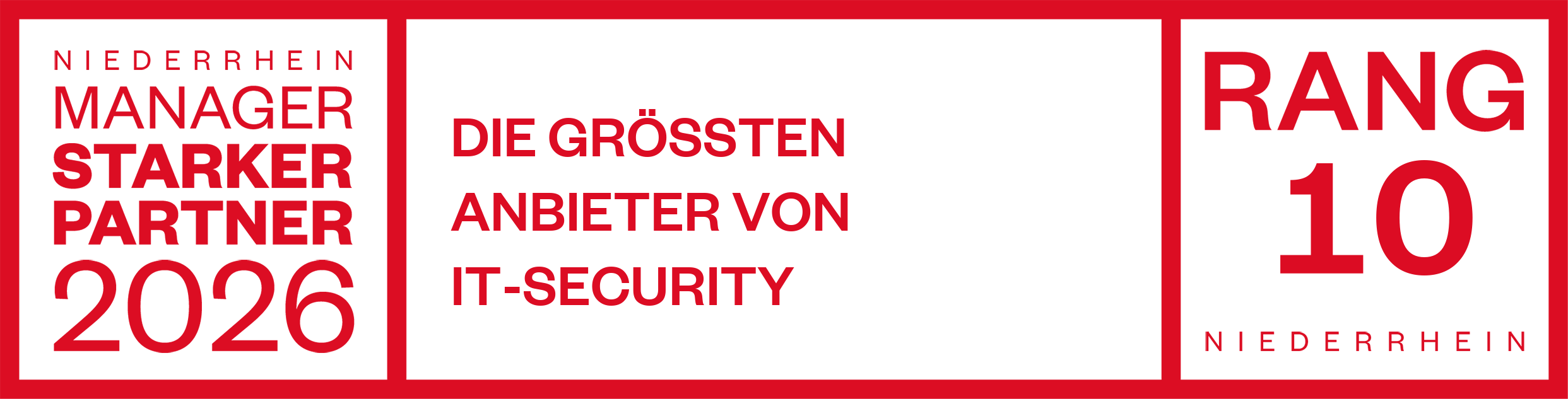 Regio-Manager Niederrhein – Starker Partner 2026 – Rang 10 IT-Security