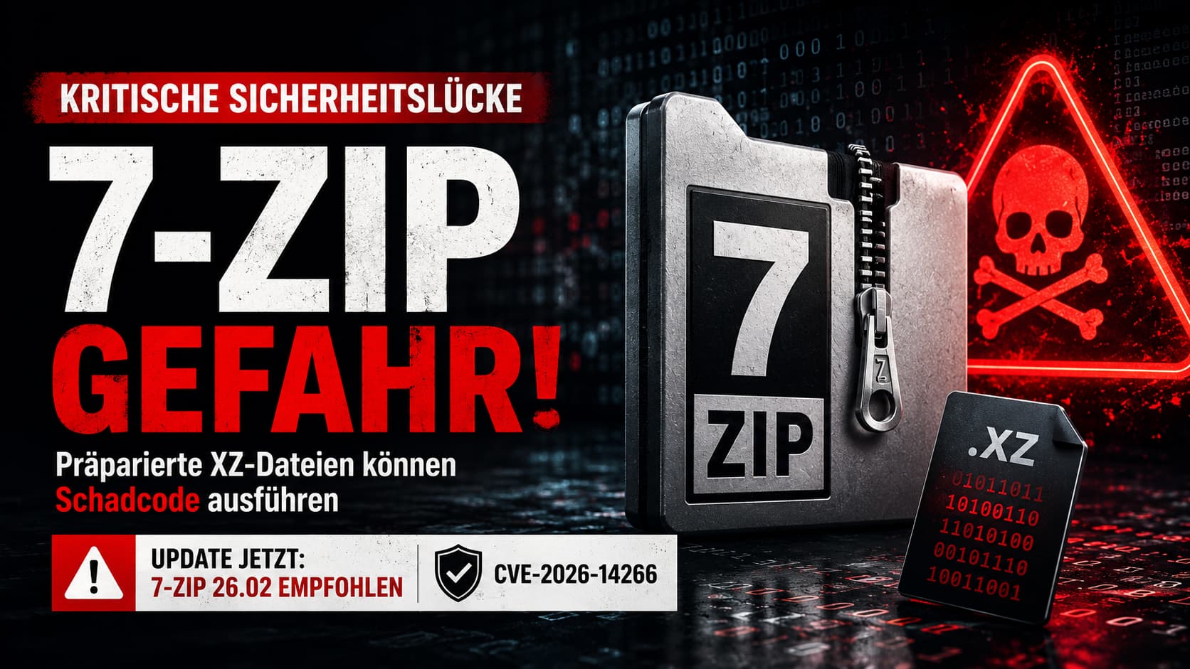 Kritische Sicherheitslücke in 7-Zip: Präparierte XZ-Dateien können Schadcode ausführen
