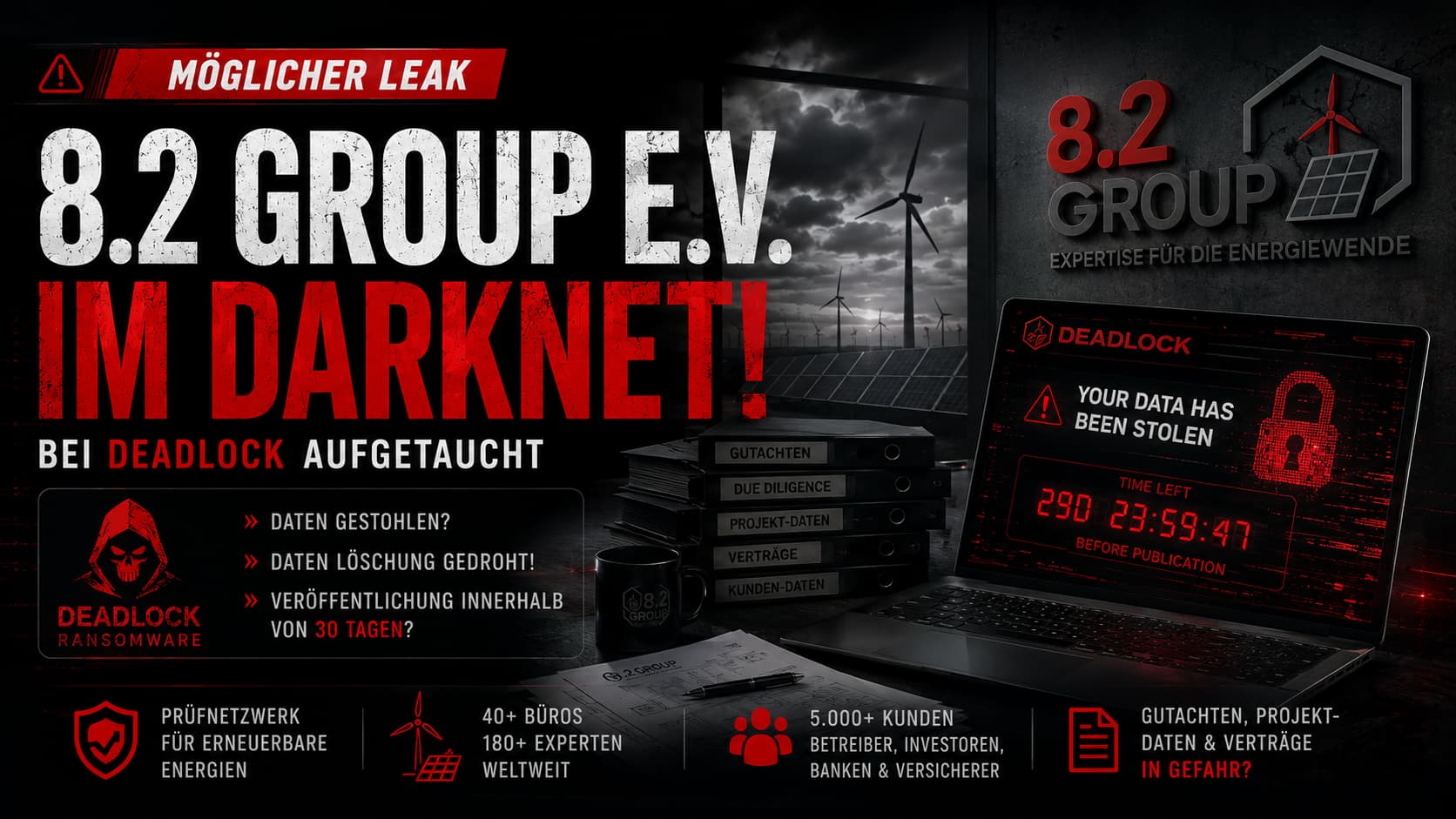 8.2 Group e.V. im Darknet – Deadlock listet Prüfnetzwerk der Energiewende (unbestätigte Täter-Behauptung)