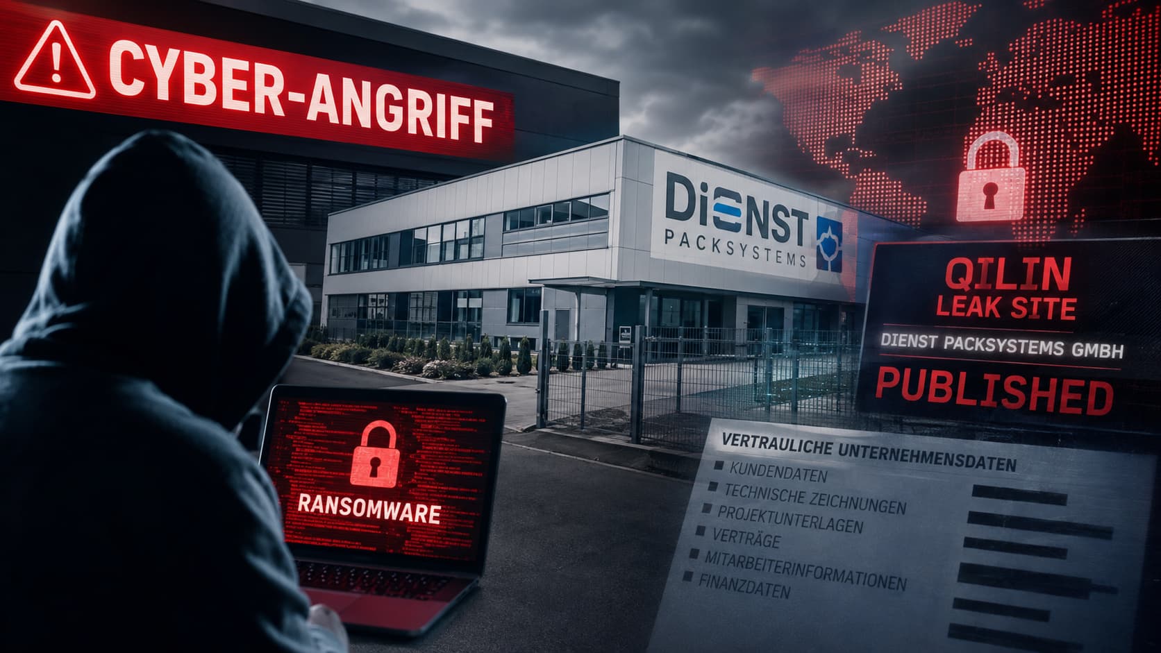 DIENST Packsystems im Visier der Qilin-Gruppe: Wiesbadener Maschinenbauer im Darknet gelistet
