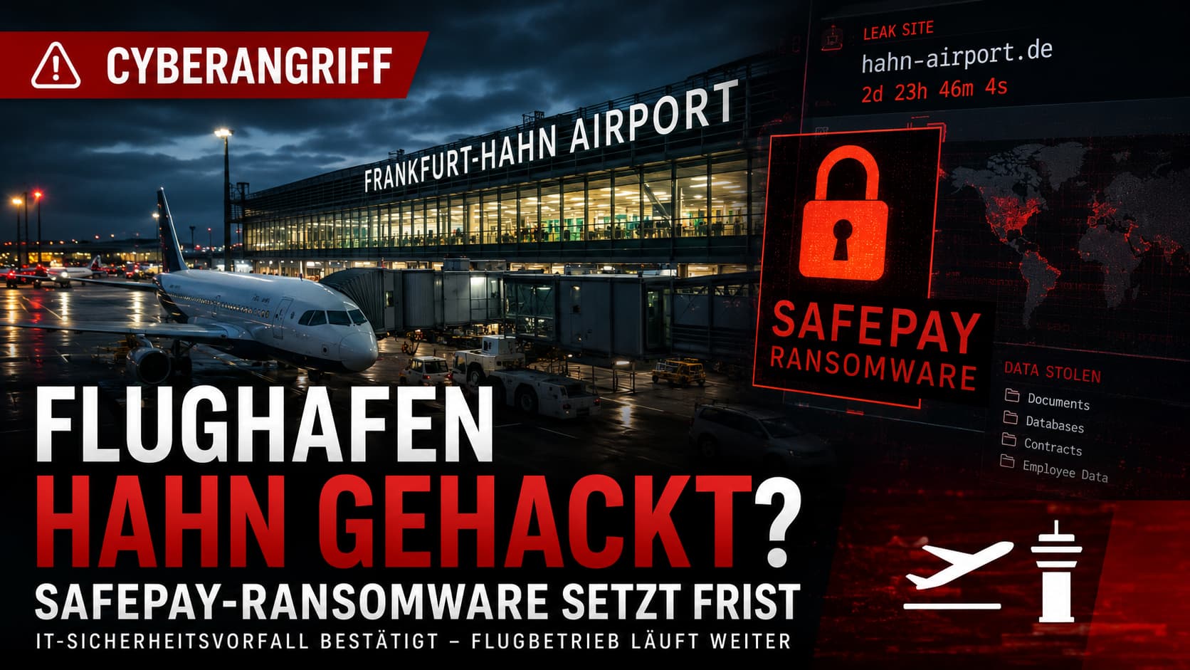 Flughafen Hahn (HHN) – Ziel eines mutmaßlichen SafePay-Ransomware-Angriffs